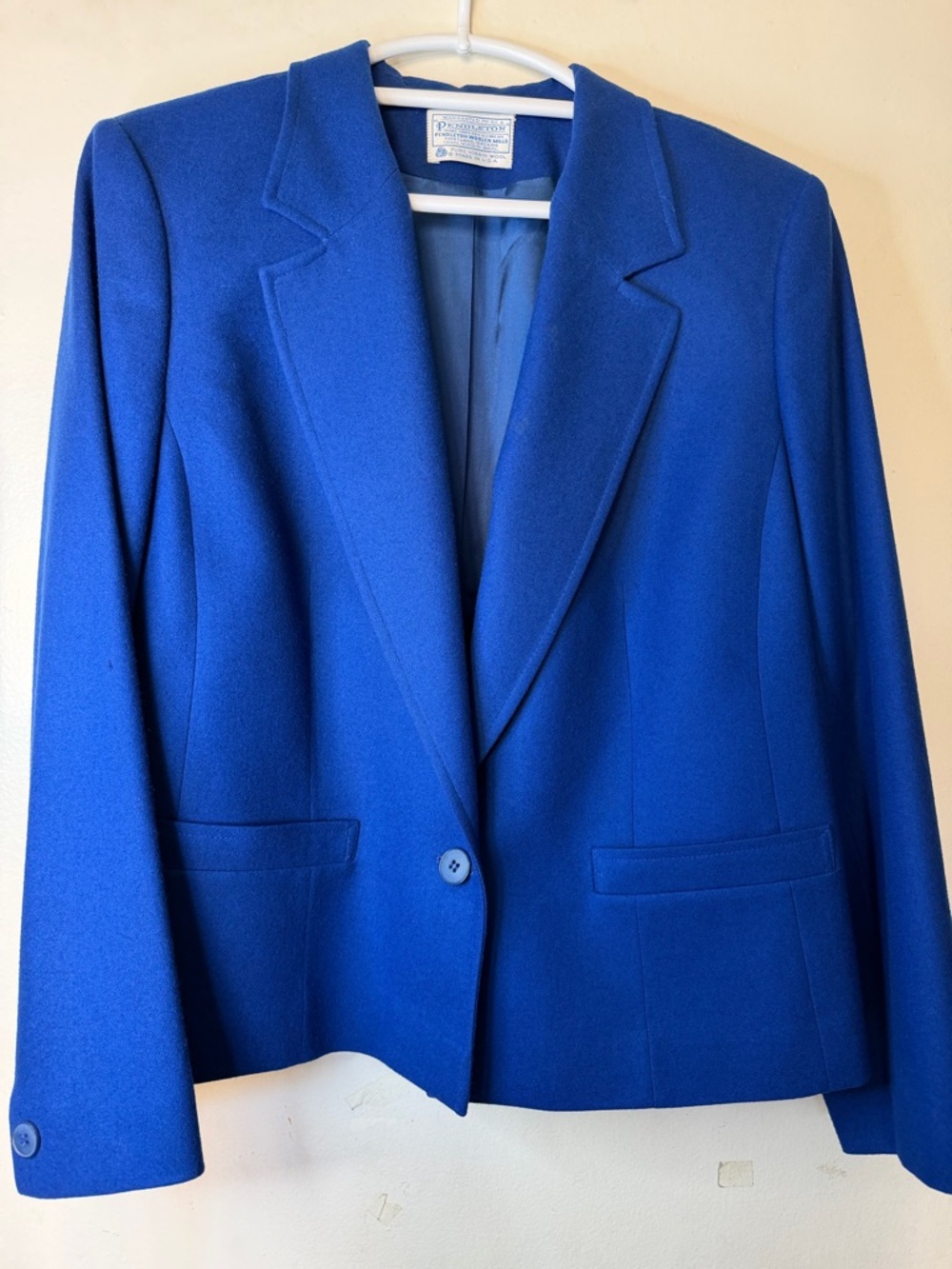 Vintage Pendleton Wool Blazer Blue Made in USA Size 38